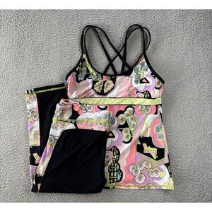 Trina Turk Recreation Tank & Crop Legging Set Womens Large Modern Garden Retro